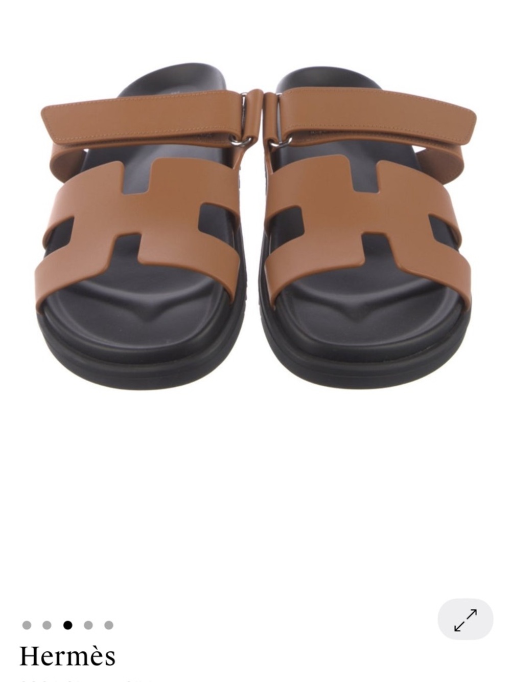 Hermès Brown and Black Chypre Slide Sandals BRAND NEW IN BOX